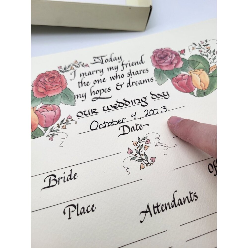 VTG 90s Our Wedding Anniversary Memory Book Floral Cottagecore Document *READ - Picture 7 of 15